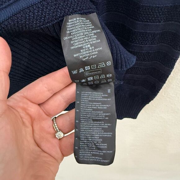 G Star Raw Men's Size Medium Indigo Blue Dadin Knit Pullover Sweater Crewneck - Picture 10 of 13